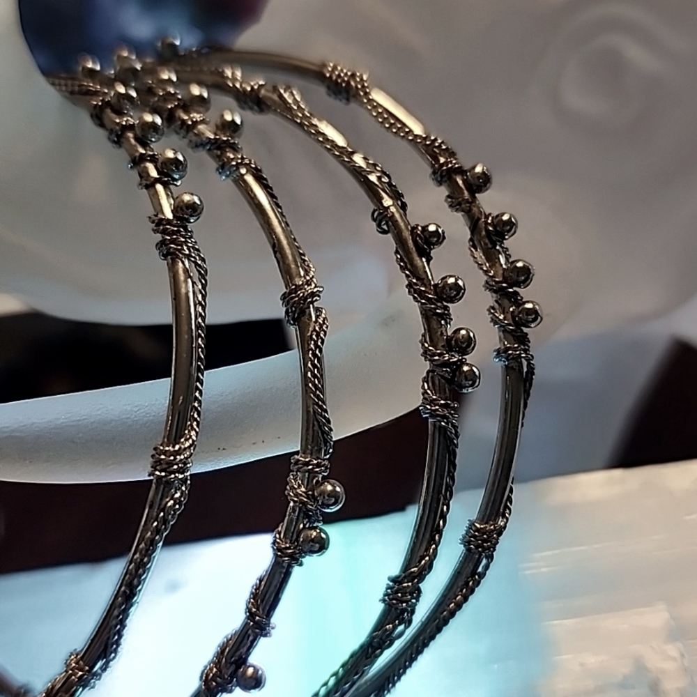 Boho silver bracelets - Picture 2 of 2